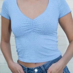 Brandy Melville blue floral top